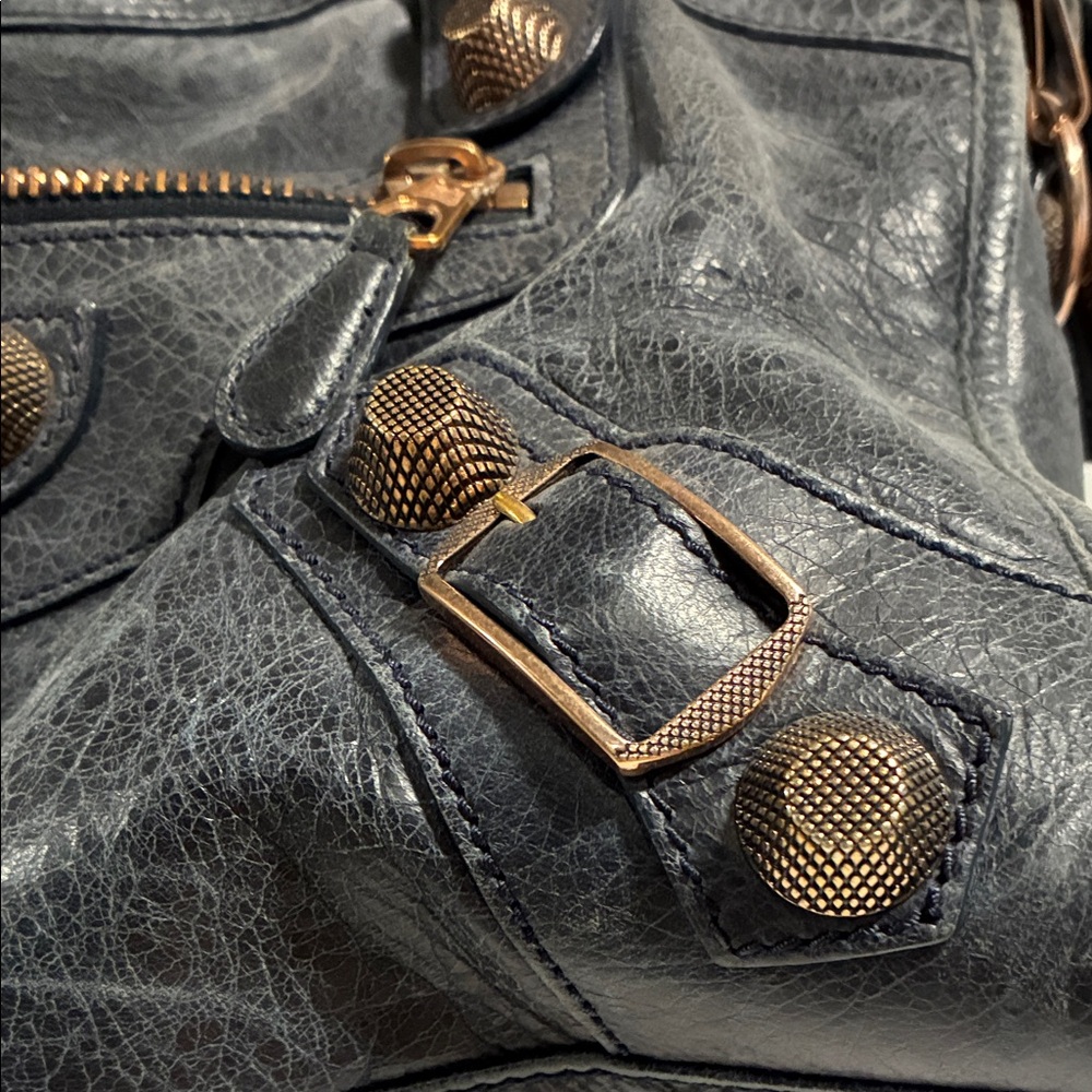 Balenciaga Dark Knight Lambskin Leather Giant 21 Rose Gold Motorcycle City Bag - Picture 4 of 15